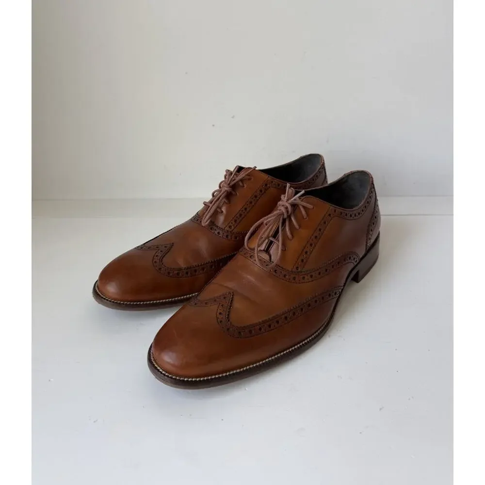 Cole Haan Air Madison Wingtip Oxford Brown Leather Shoes 11M